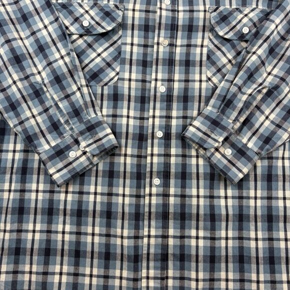 Vintage Big Mac Workwear Button Up Shirt Mens XL Plaid Long Sleeve Blue Pockets - Picture 4 of 7